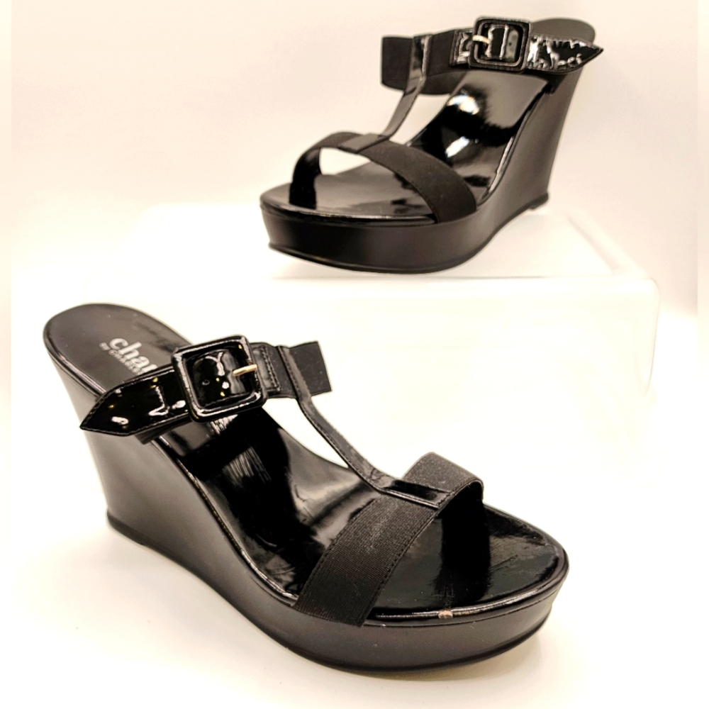 Charles By Charles David Black Patent Wedges
